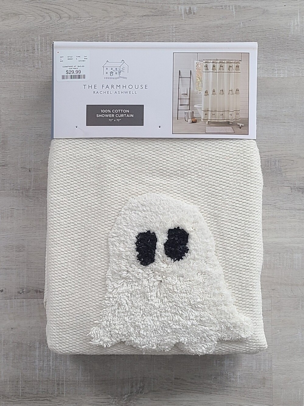 White Ghost Halloween Shower Curtain - The Farmhouse by Rachel Ashwell